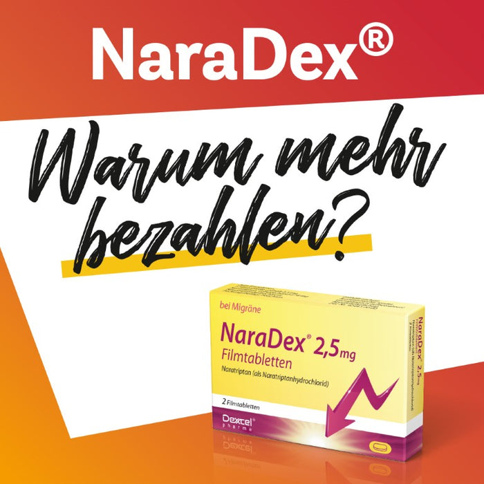 NaraDex 2,5 mg gegen Migräne, 2 pcs. Tablets