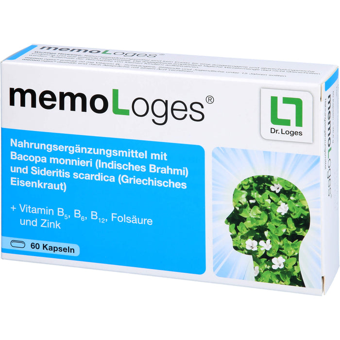 MemoLoges Kapseln zur Unterstützung für Gedächtnis und Konzentration, 60 pc Capsules