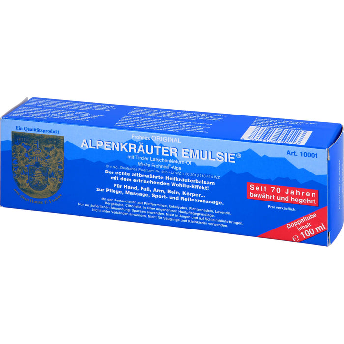 Alpenkräuter Emulsie Heilkräuterbalsam zur Pflege, Massage, Sport und Reflexmassage, 100 ml Balm
