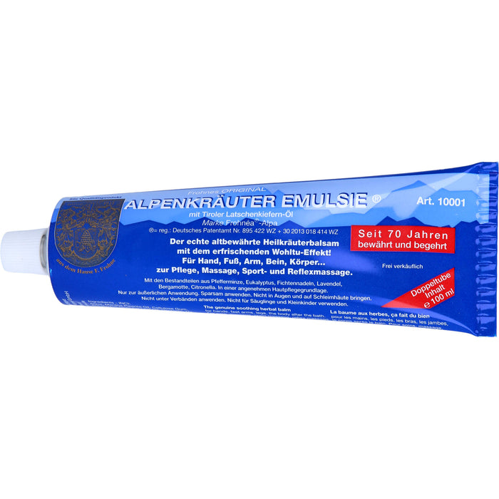 Alpenkräuter Emulsie Heilkräuterbalsam zur Pflege, Massage, Sport und Reflexmassage, 100 ml Balm