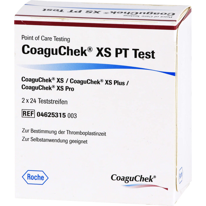 CoaguChek XS PT Test PST zur Ermittlung der Blutgerinnung, 48 pc Bandelettes réactives
