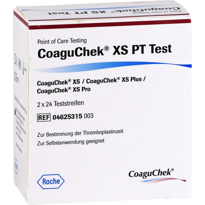 CoaguChek XS PT Test PST zur Ermittlung der Blutgerinnung, 48 pc Bandelettes réactives
