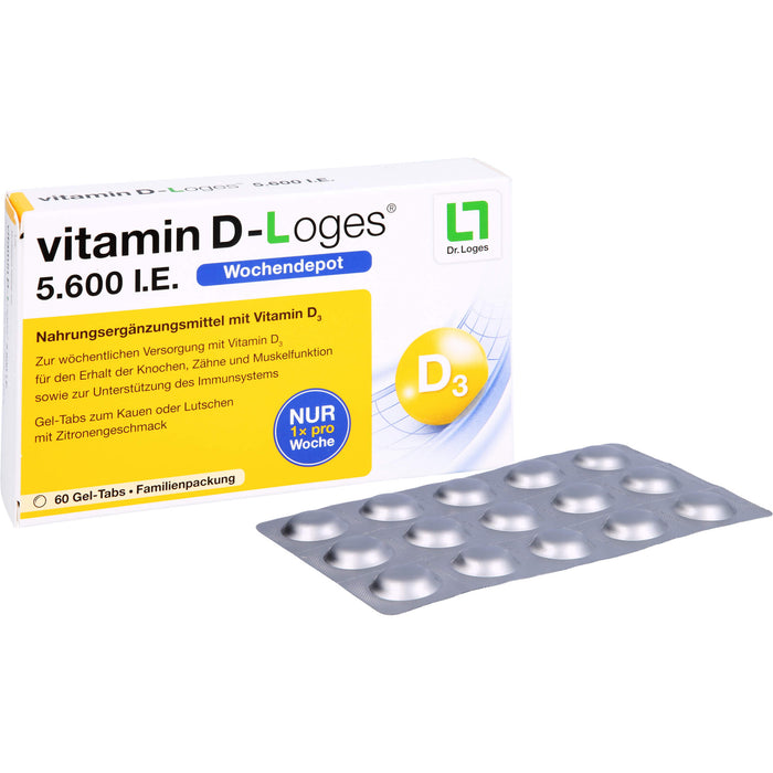 Vitamin D-Loges 5.600 I.E. Gel-Tabs, 60 St. Tabletten