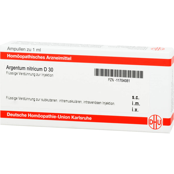 Argentum nitricum D30 DHU Ampullen, 8 pcs. Ampoules