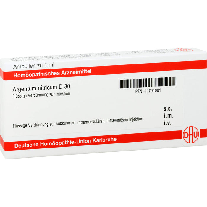 Argentum nitricum D30 DHU Ampullen, 8 pcs. Ampoules