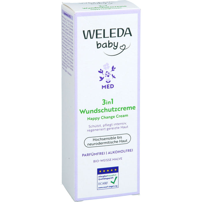 WELEDA	Baby Med 3in1 Wundschutzcreme weiße Malve für hochsensible und sehr trockene Haut, 50 ml Crème