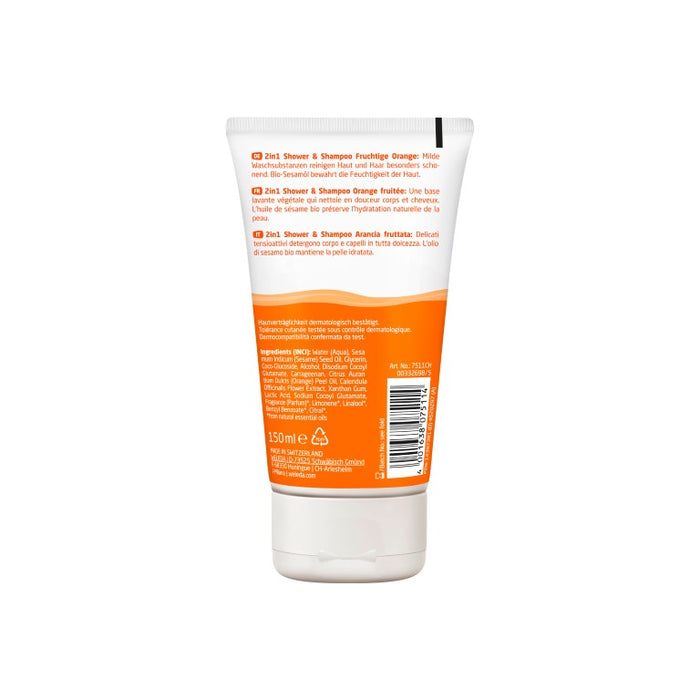 WELEDA Kids 2in1 Shower&Shampoo Fruchtige Orange, 150 ml Gel douche