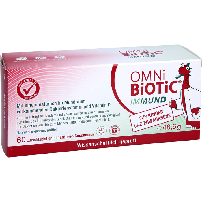 OMNi-BiOTiC iMMUND Lutschtabletten mit Erdbeergeschmack für Kinder und Erwachsene, 60 pcs. Tablets