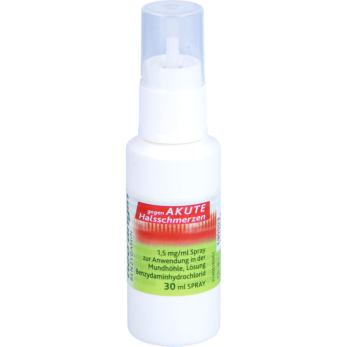 neo-angin  Benzydamin gegen akute Halsschmerzen, 1,5 mg/ml Spray zur Anwendung in der Mundhöhle, Lösung, 30 ml Solution