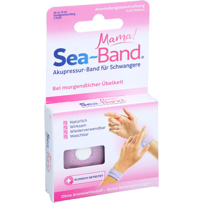 Sea-Band Mama! Akupressurband für Schwangere bei Übelkeit und Erbrechen, 2 pc Bandes