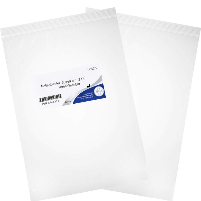Folienbeutel verschließbar 30x40 cm für Verbandkasten, 2 St. Packung