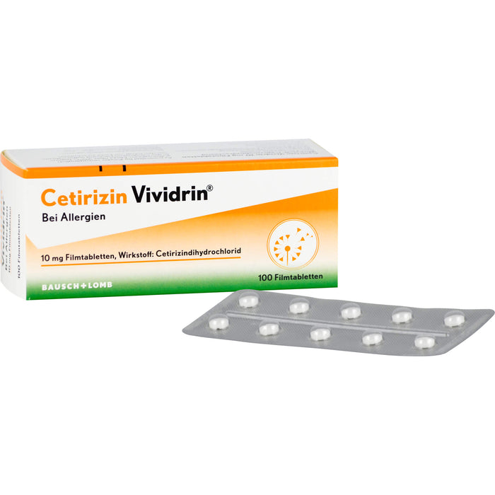 Cetirizin Vividrin 10 mg Filmtabletten bei Allergien, 100 pcs. Tablets