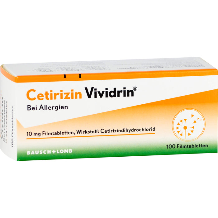 Cetirizin Vividrin 10 mg Filmtabletten bei Allergien, 100 pcs. Tablets