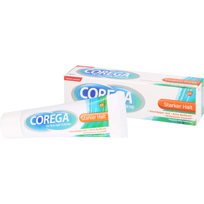 Corega ultra Haftcreme mit starkem Halt für Teil- und Vollprothesen, 40 g Creme