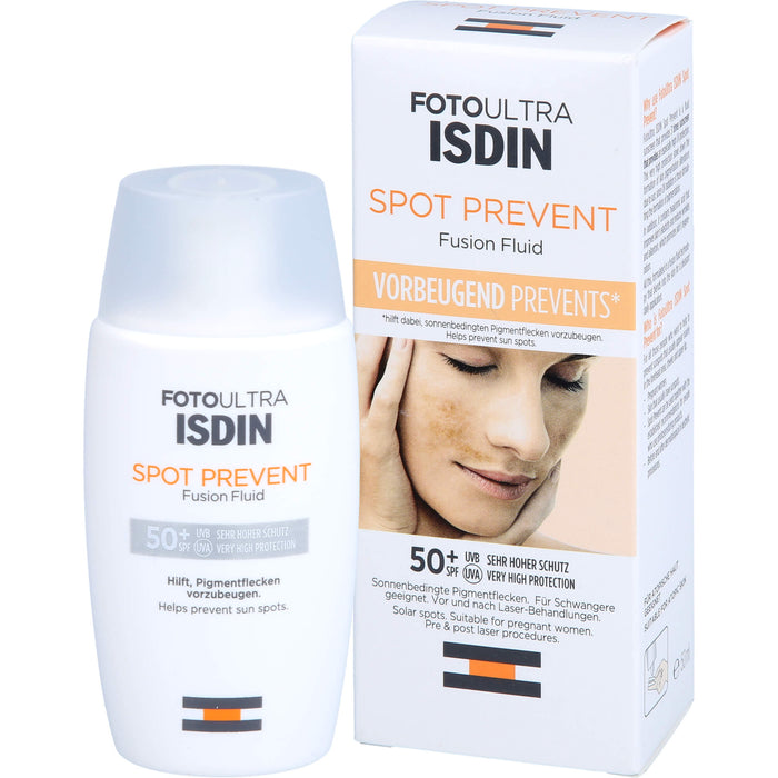 ISDIN FotoUltra Spot Prevent LSF 50+ Sonnencreme zur Vorbeugung von Pigmentflecken, 50 ml Emulsion