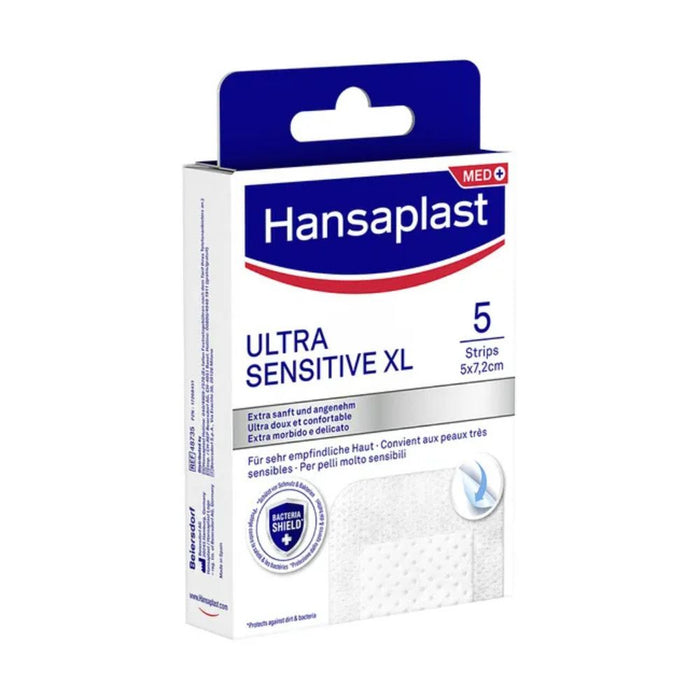 Hansaplast Wundverband Ultra Sensitive 5 x 7,2 cm XL für sehr empfindliche Haut, 5 St. Pflaster