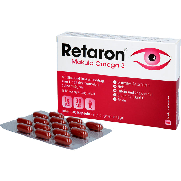 Retaron Makula Omega 3 Kapseln zum Erhalt des normalen Sehvermögens, 30 pcs. Capsules