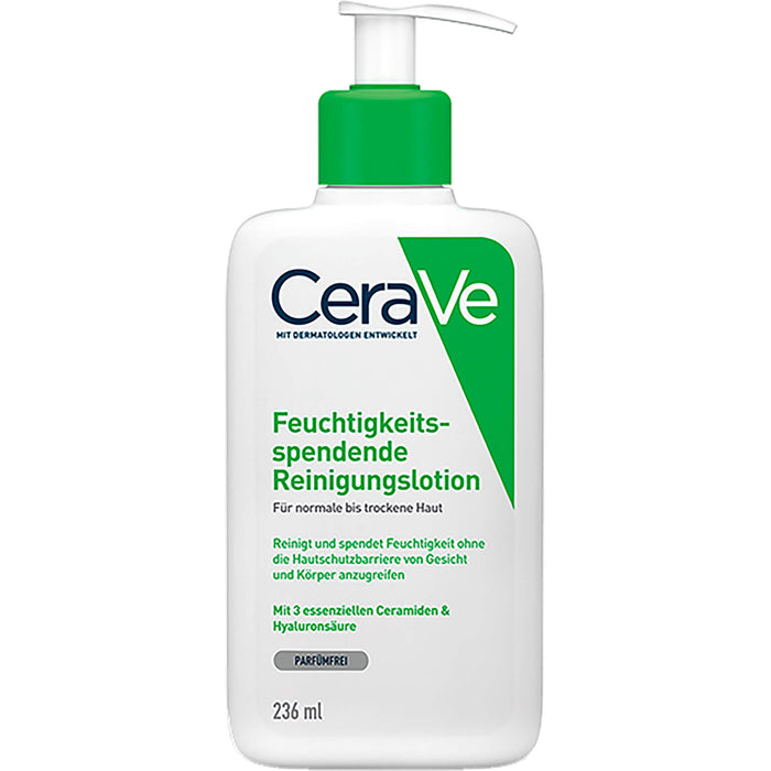 CeraVe feuchtigkeitsspendende Reinigungslotion für normale bis trockene Haut, 236 ml Lotion