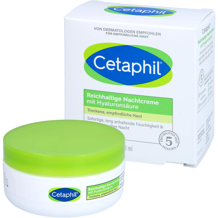 Cetaphil reichhaltige Nachtcreme mit Hyaluronsäure, 48 g Creme