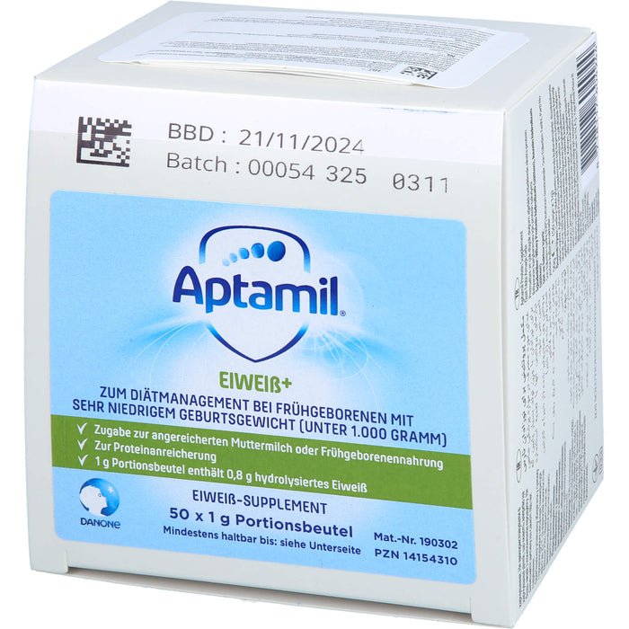 Aptamil Eiweiß+ Eiweißsupplement für Frühgeborenen mit sehr niedrigem Geburtsgewicht unter 1.000 g, 50 g Poudre