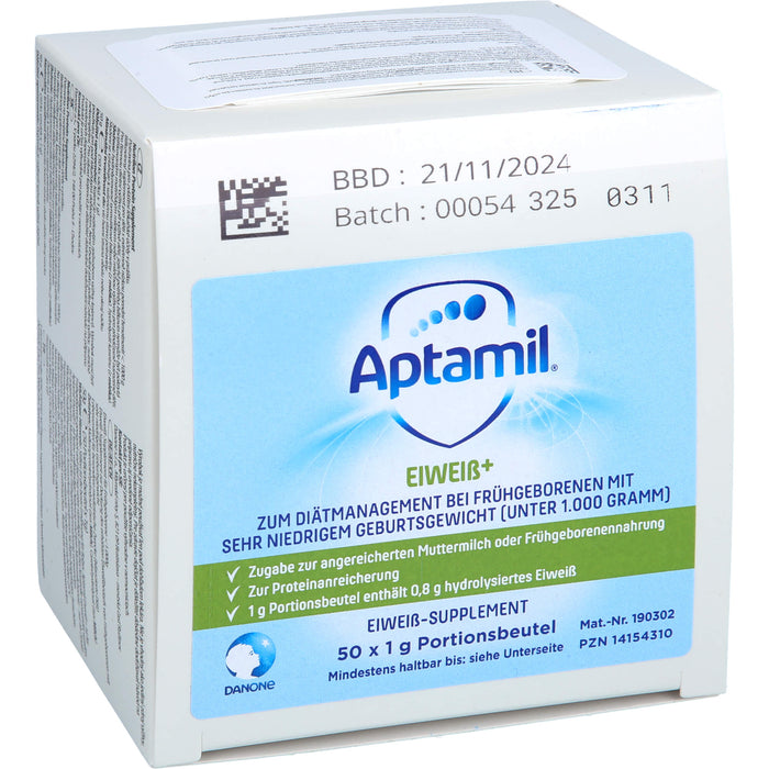Aptamil Eiweiß+ Eiweißsupplement für Frühgeborenen mit sehr niedrigem Geburtsgewicht unter 1.000 g, 50 g Poudre