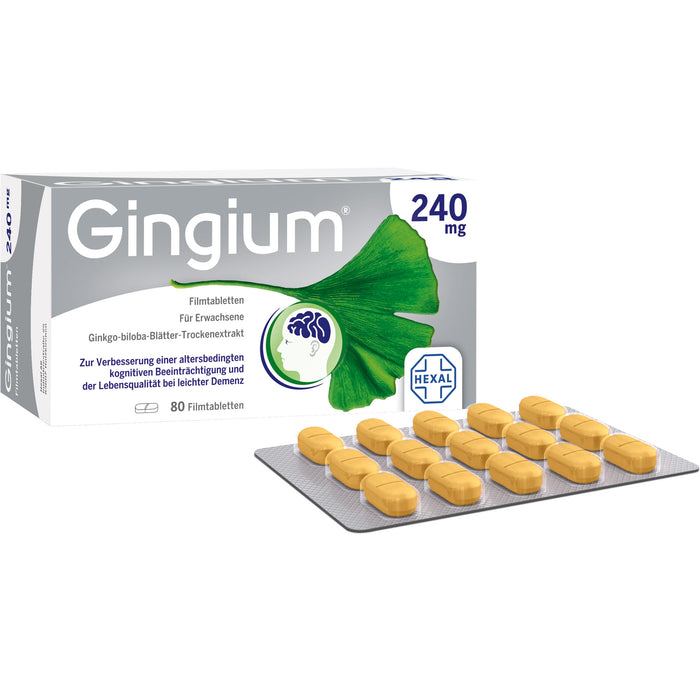 Gingium 240 mg Filmtabletten, 80 pcs. Tablets