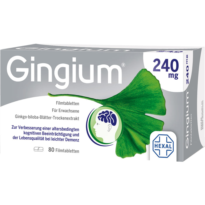 Gingium 240 mg Filmtabletten, 80 pcs. Tablets