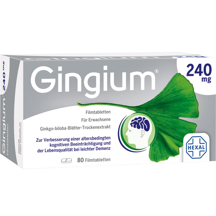Gingium 240 mg Filmtabletten, 80 pcs. Tablets