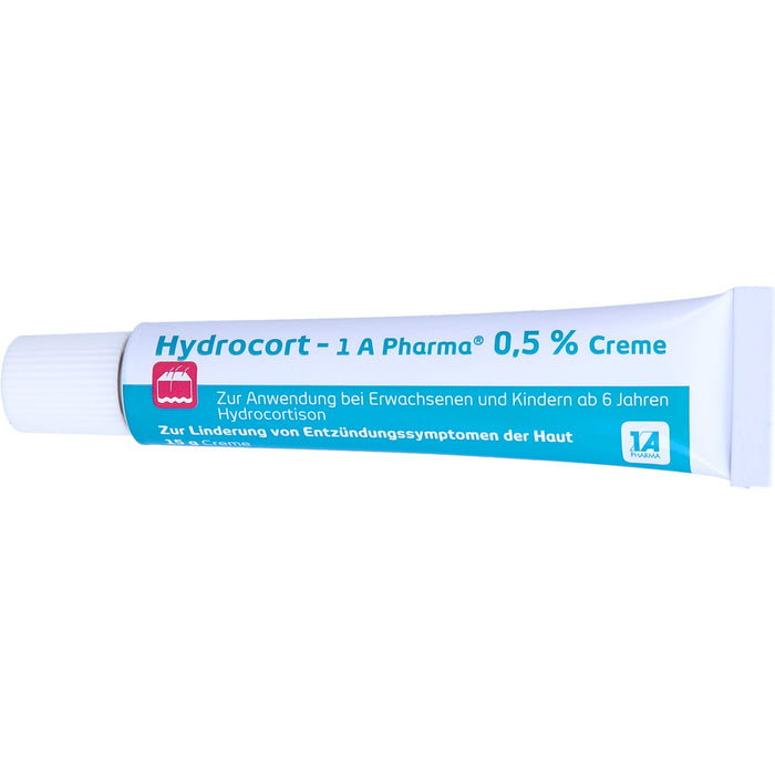 1A Pharma Hydrocort 0,5% Creme zur Linderung von mäßig ausgeprägten entzündlichen Hauterkrankungen, 15 g Creme