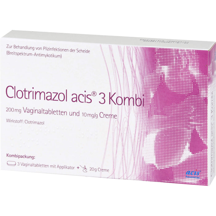 Clotrimazol acis  3 Kombi, 200 mg Vaginaltabletten und 10 mg/g Creme, 1 pcs. Combipack