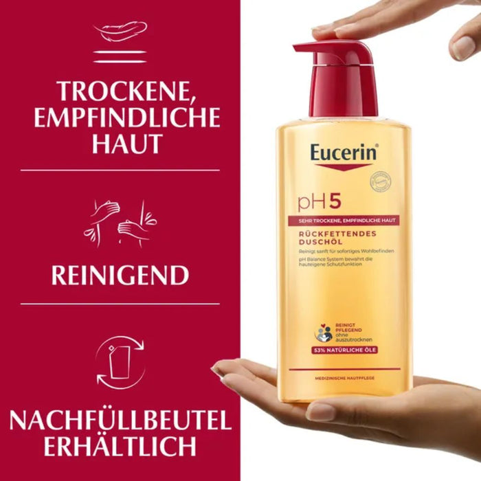 Eucerin pH5 Duschgel bewahrt die Schutzfunktion strapazierter Haut, 400 ml Gel