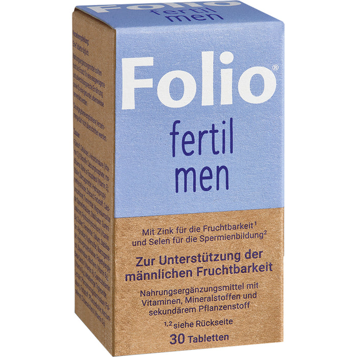 Folio fertil men Tabletten zur Unterstützung der männlichen Fruchtbarkeit, 30 pc Tablettes