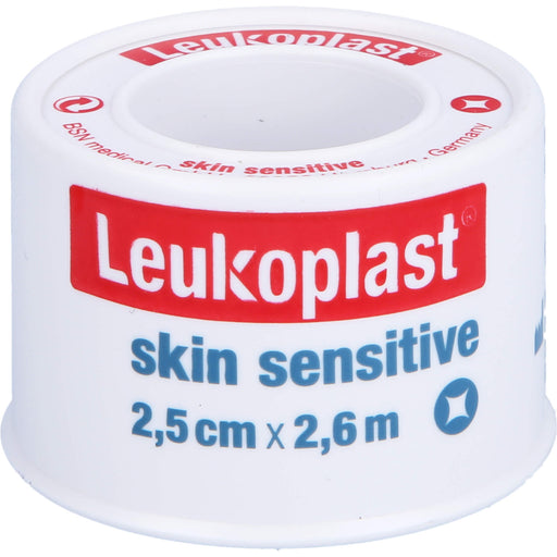 Leukoplast medizinisches Rollenpflaster skin sensitive 2,5 cm x 2,6 m mit Schutzring, 1 St. Pflaster
