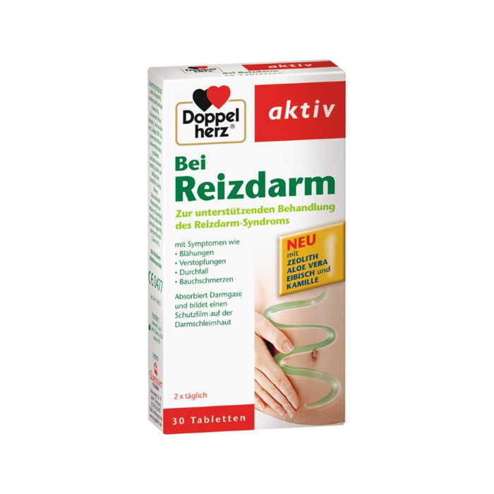 Doppelherz aktiv Tabletten bei Reizdarm mit Zeolith, Aloe Vera, Eibisch und Kamille, 30 pcs. Tablets