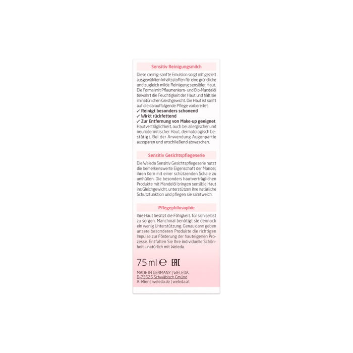 WELEDA Sensitiv Reinigungsmilch Mandel für sensible Haut, 75 ml Lotion