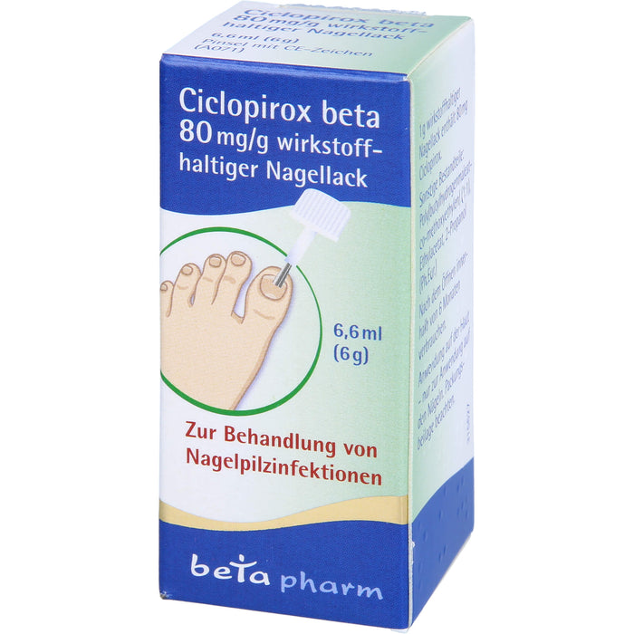 Ciclopirox beta 80 mg/g wirkstoffhaltiger Nagellack bei Nagelpilzinfektionen, 6.6 ml Vernis à ongles contenant une substance active