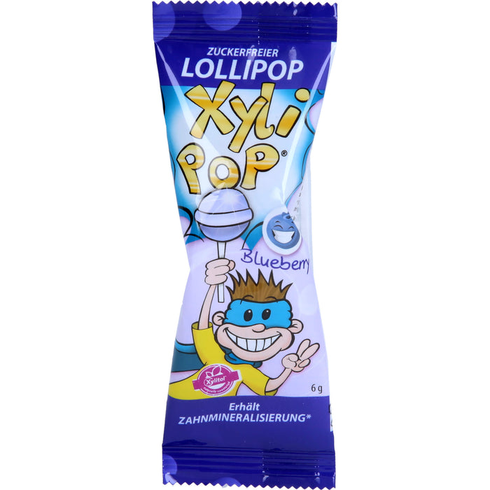 Miradent XyliPOP Lolli Blaubeere Zahnpflegelolli, 1 g Lollipop
