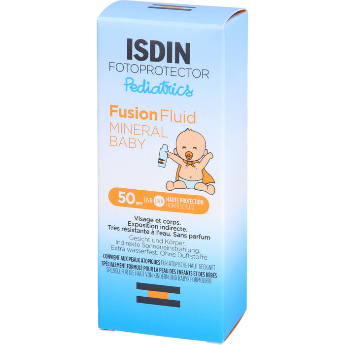ISDIN Pediatrics Fusion Fluid Mineral Baby LSF 50 mineralische Sonnencreme für Kinder und Babys, 50 ml Crème