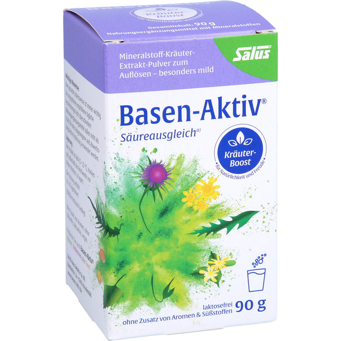 Salus Basen-Aktiv Mineralstoff-Kräuterextrakt-Pulver für Säureausgleich, Energie und Regeneration, 90 g Powder