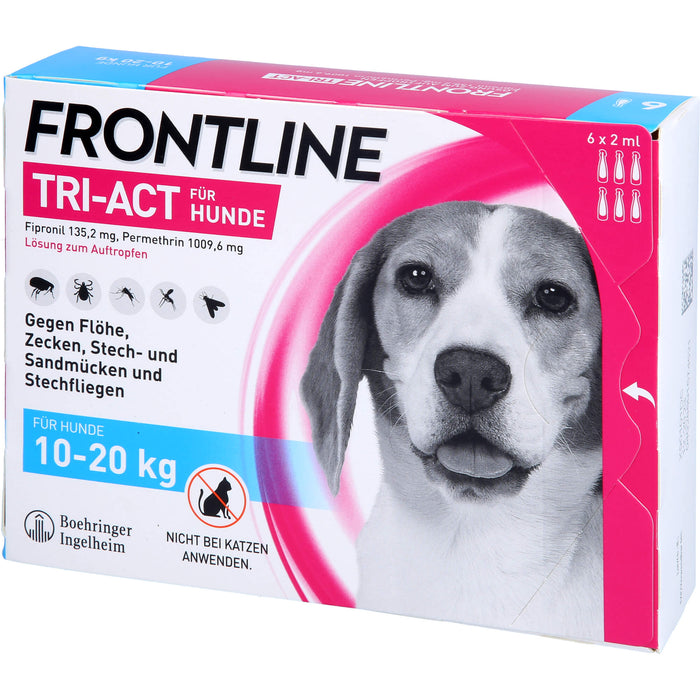 FRONTLINE TRI-ACT gegen Zecken, Flöhe und fliegende Insekten beim Hund (10-20 kg), 6 pc Pipettes à dose unique