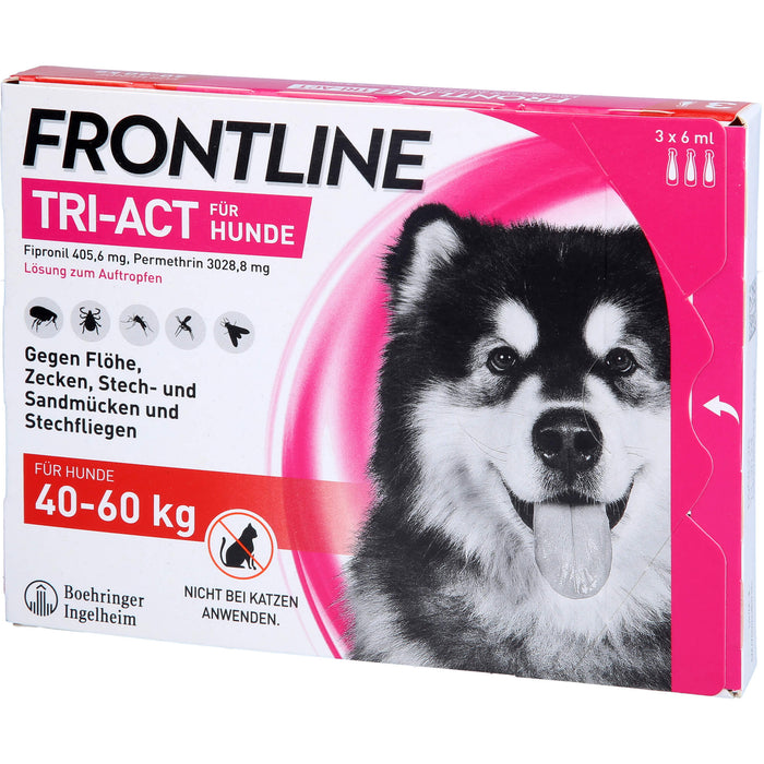 FRONTLINE TRI-ACT Lösung gegen Zecken, Flöhe und fliegende Insekten beim Hund (40-60kg), 3 St. Einzeldosisbehältnisse
