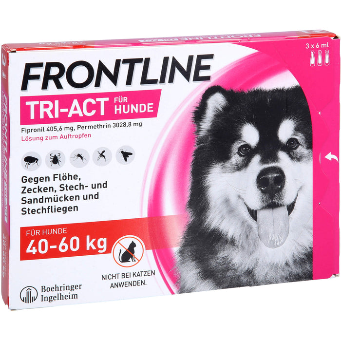 FRONTLINE TRI-ACT Lösung gegen Zecken, Flöhe und fliegende Insekten beim Hund (40-60kg), 3 St. Einzeldosisbehältnisse