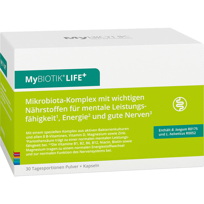 MyBiotik LIFE+ Kombipackung Pulver und Kapseln trägt zu einer normalen mentalen Leistungsfähigkeit bei, 30 St. Kombipackung