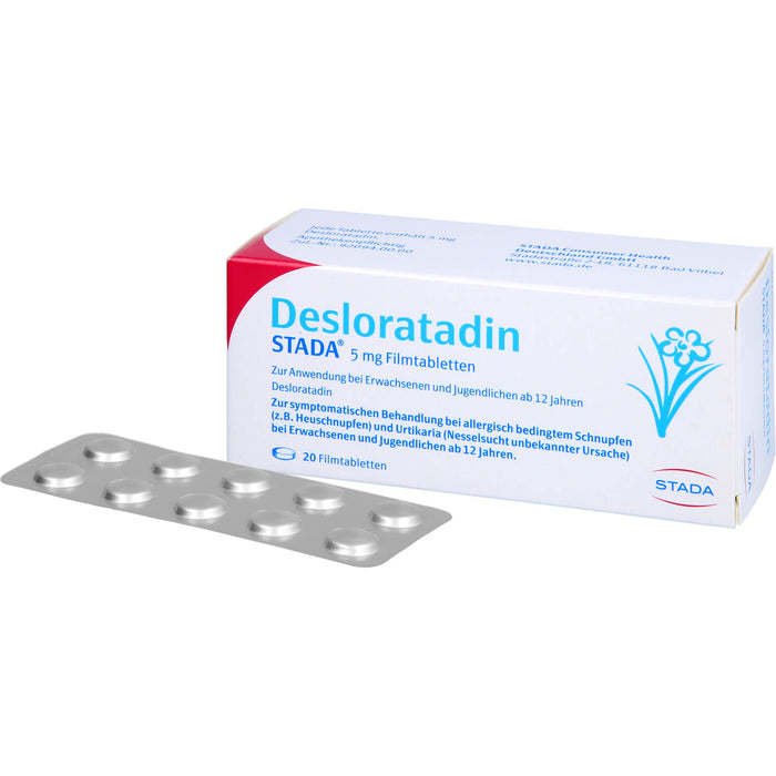 STADA Desloratadin 5 mg Filmtabletten bei allergisch bedingtem Schnupfen, 20 St. Tabletten