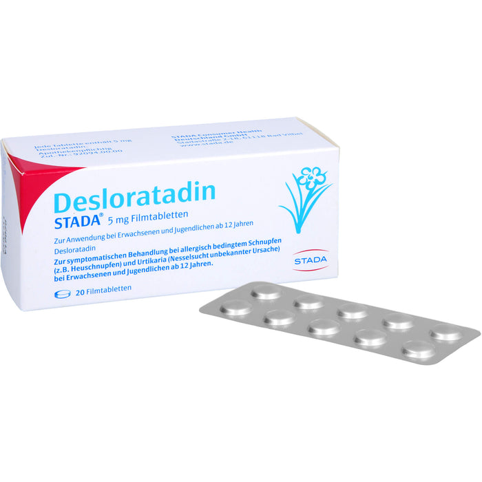 STADA Desloratadin 5 mg Filmtabletten bei allergisch bedingtem Schnupfen, 20 St. Tabletten