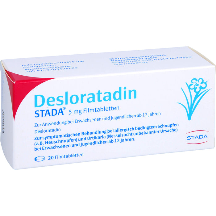 STADA Desloratadin 5 mg Filmtabletten bei allergisch bedingtem Schnupfen, 20 St. Tabletten