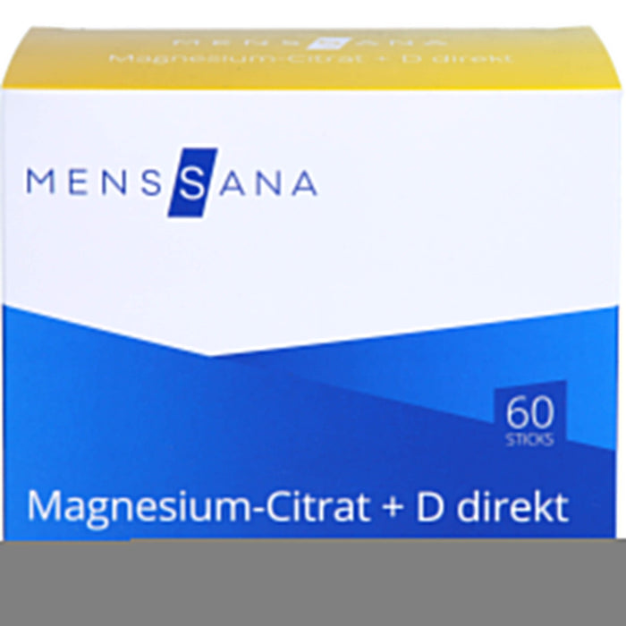 MENSSANA Magnesium-Citrat + D direkt Sticks trägt zum Erhalt einer normalen Muskelfunktion bei, 60 St. Kombipackung
