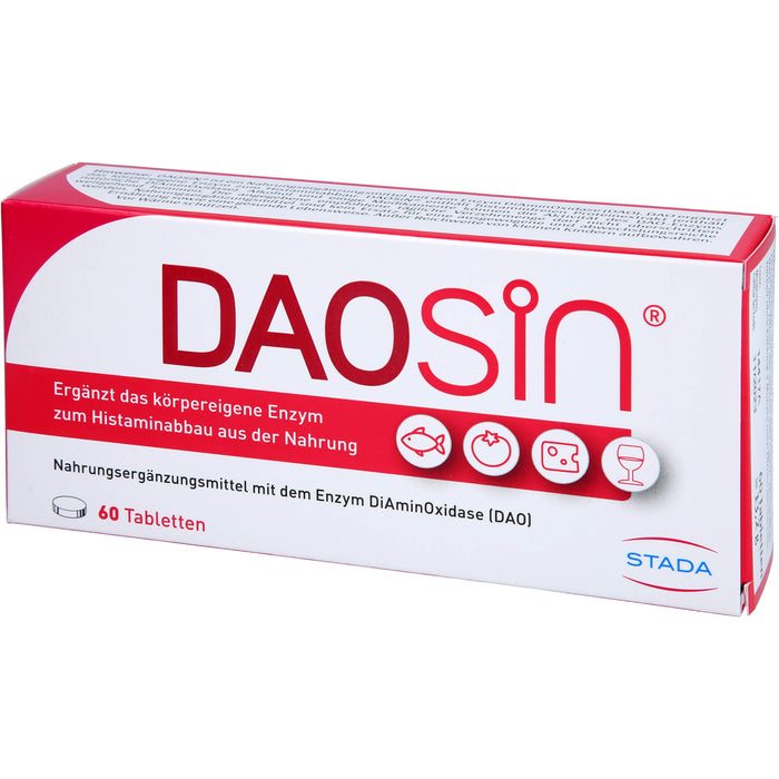 DAOSiN Tabletten zur Ergänzung des körpereigenen DAO-Enzyms zum Histaminabbau aus der Nahrung, 60 pcs. Tablets