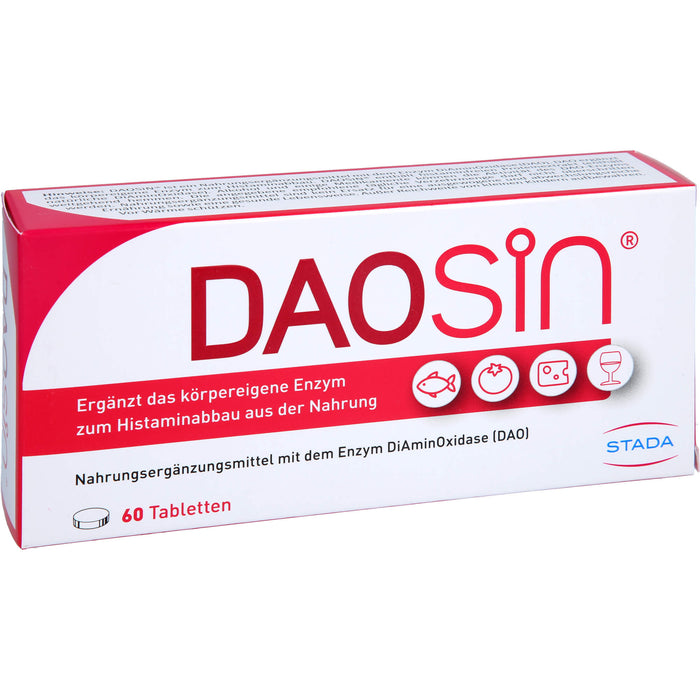DAOSiN Tabletten zur Ergänzung des körpereigenen DAO-Enzyms zum Histaminabbau aus der Nahrung, 60 pcs. Tablets