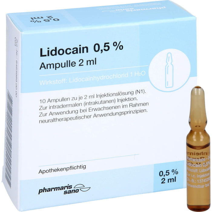 Lidocain pharmarissano 0,5 % Injektionslösung, 10 St. Ampullen